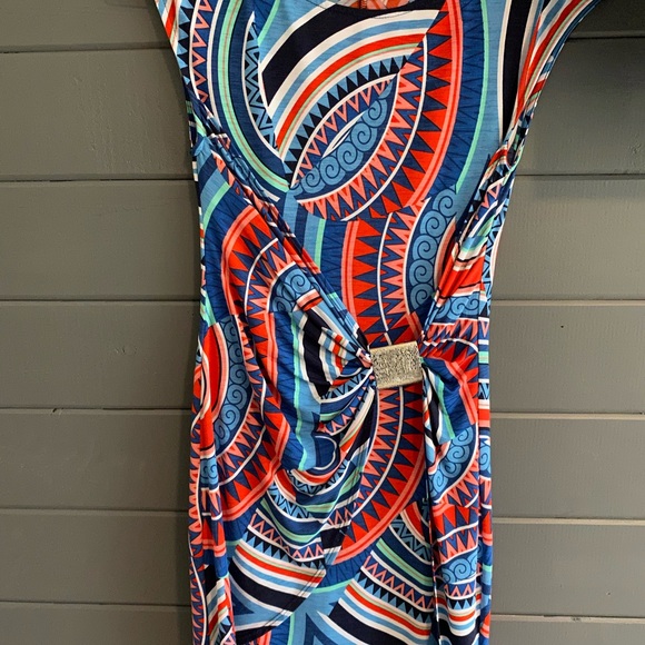 Bodycon dress asymmetrical print - Picture 1 of 6